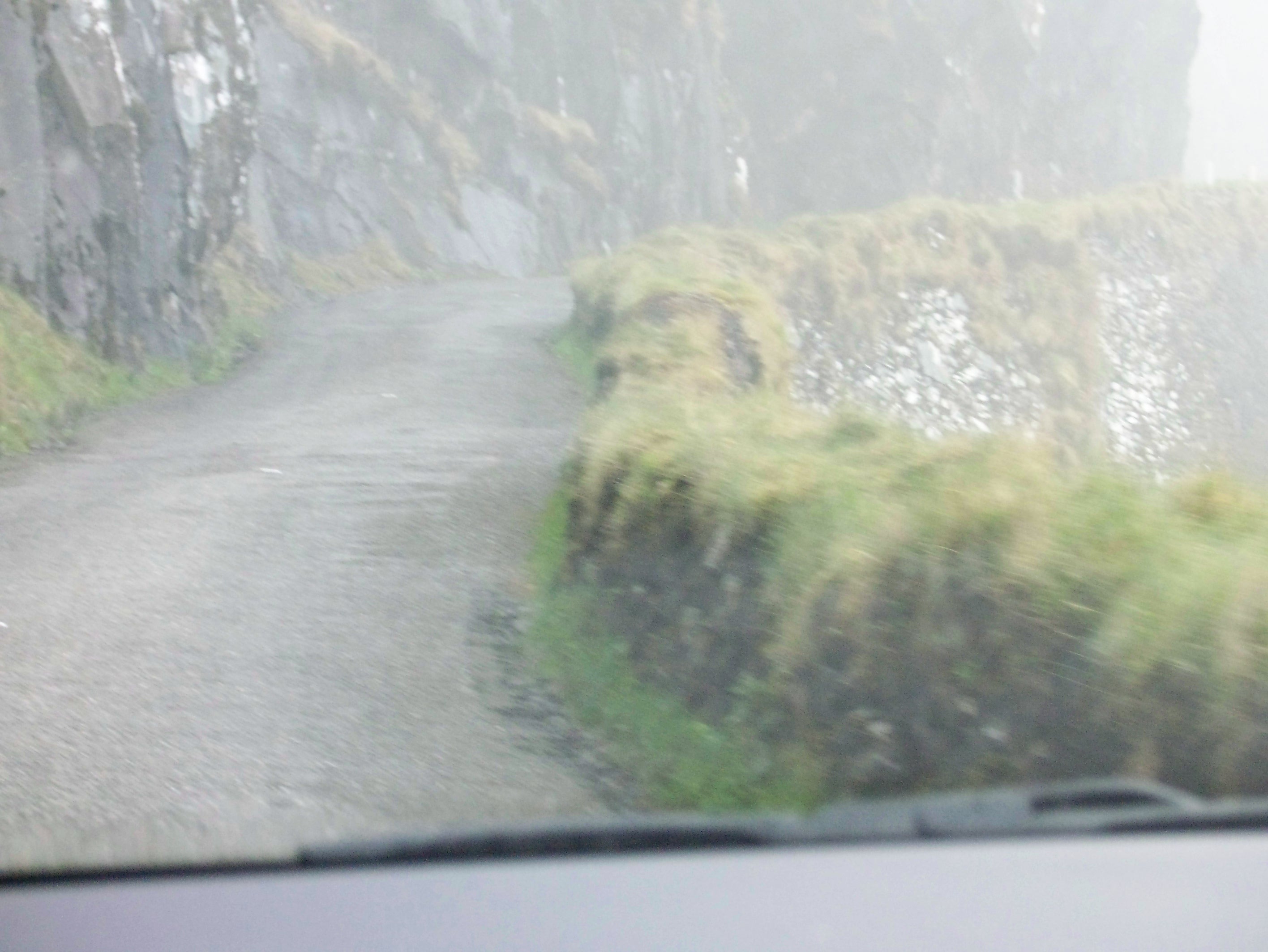 Foggy narrow road