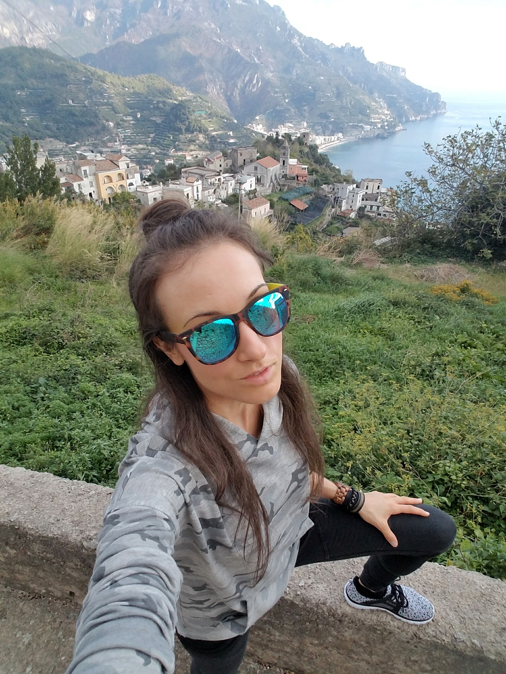 Woman hiking in Ravello, Italy along the Amalfi Coast