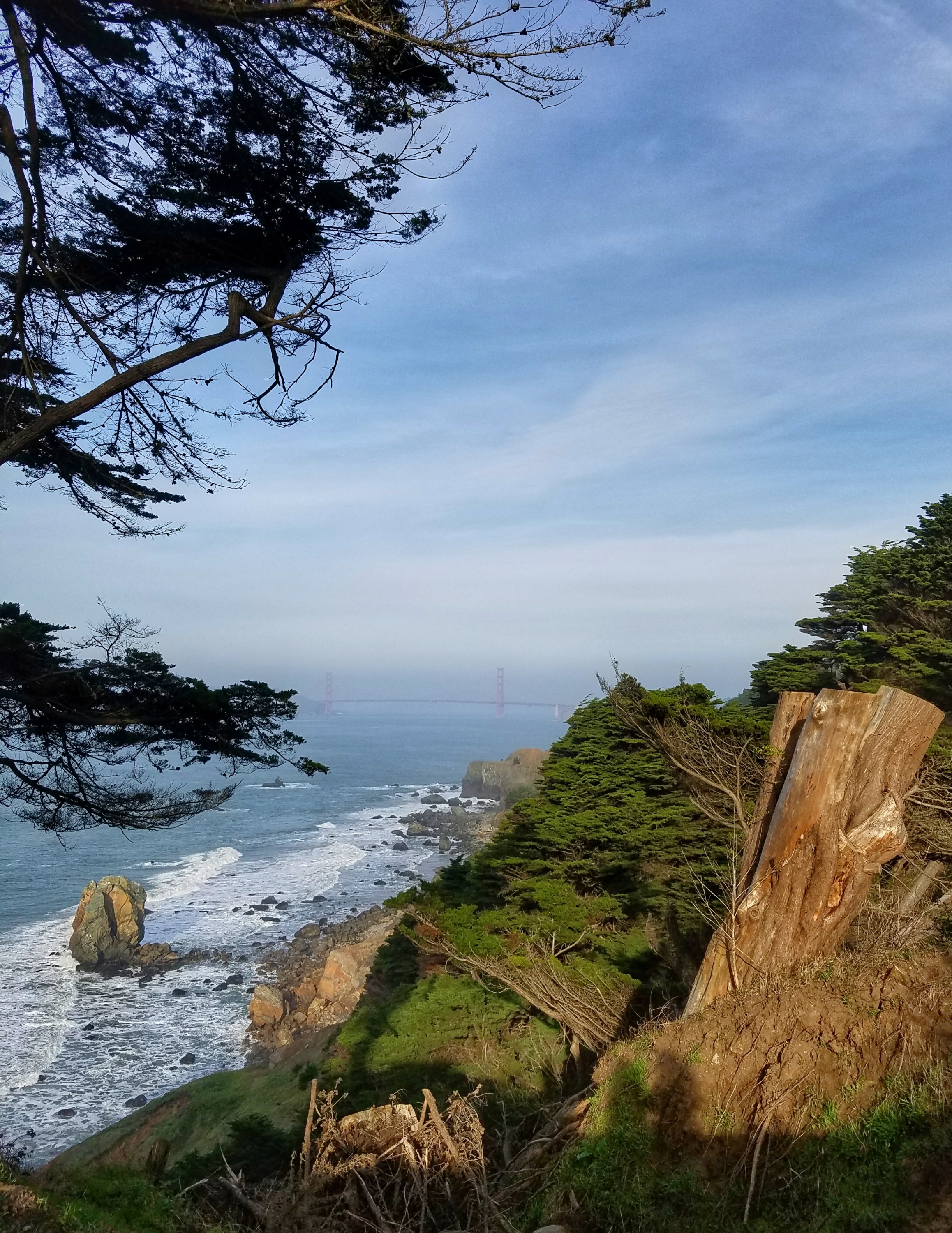 Hazy view of Golden Gate Bridge