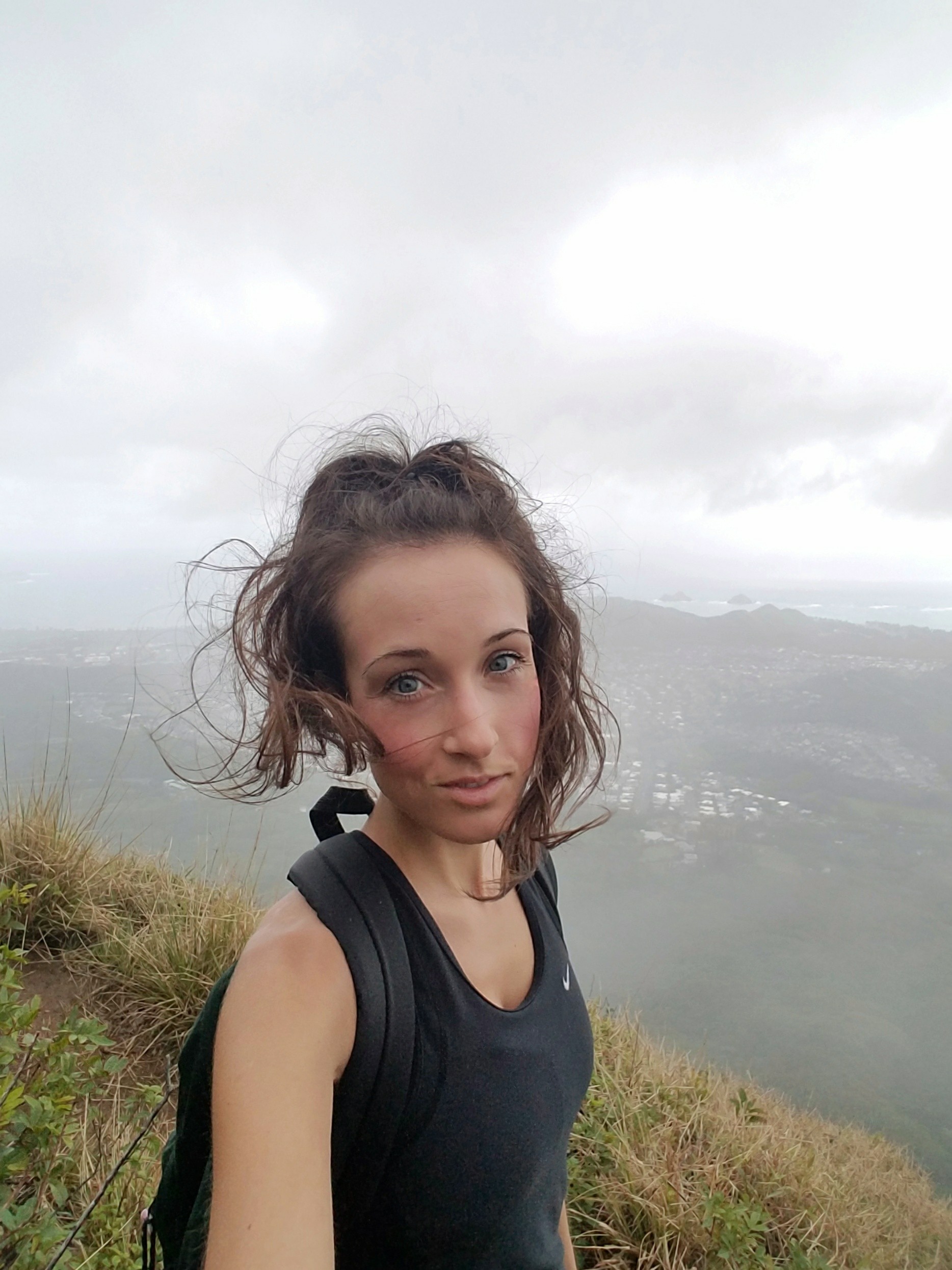 Woman hiking selfie