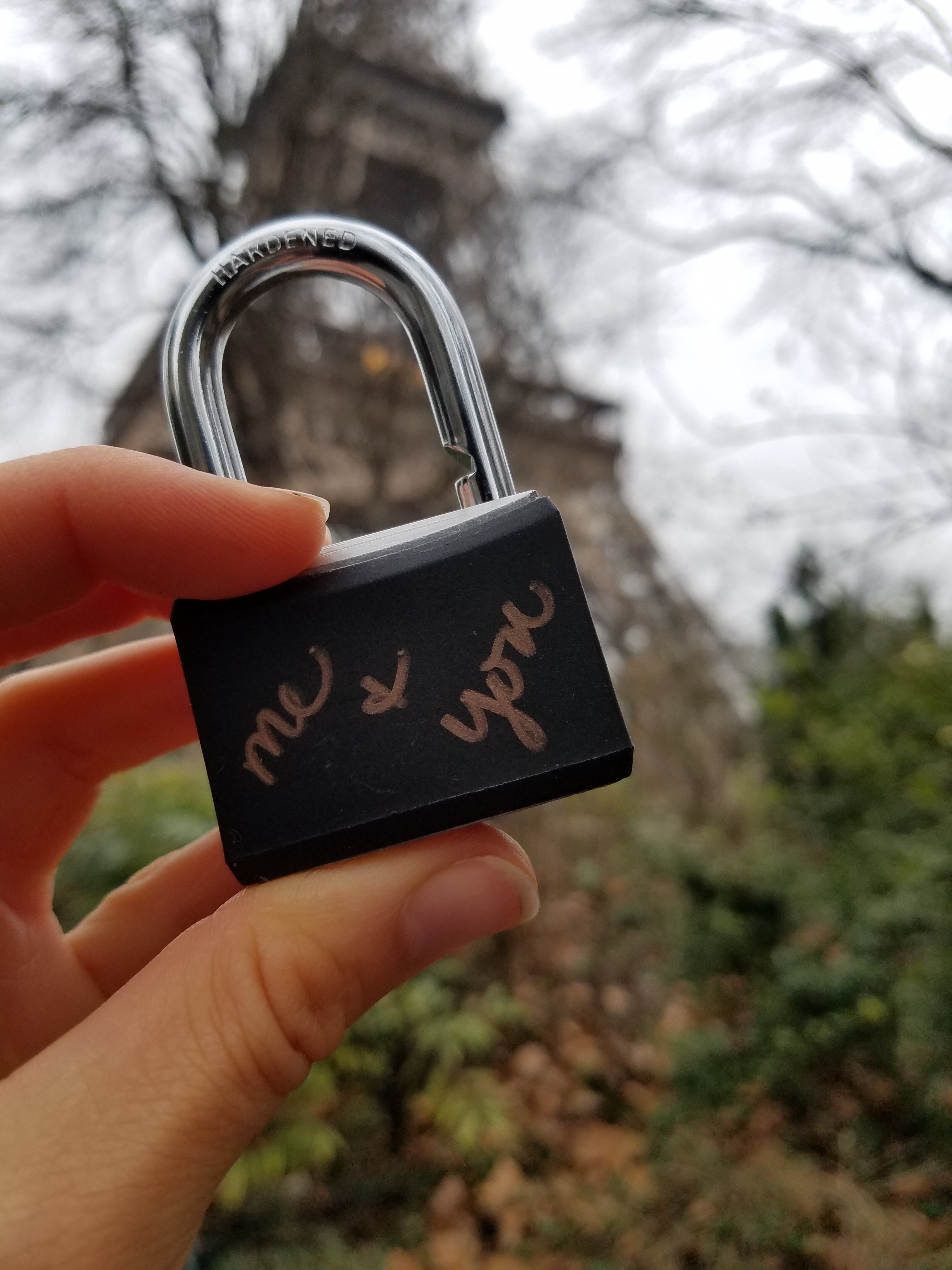 A lock with the words "Me & You"
