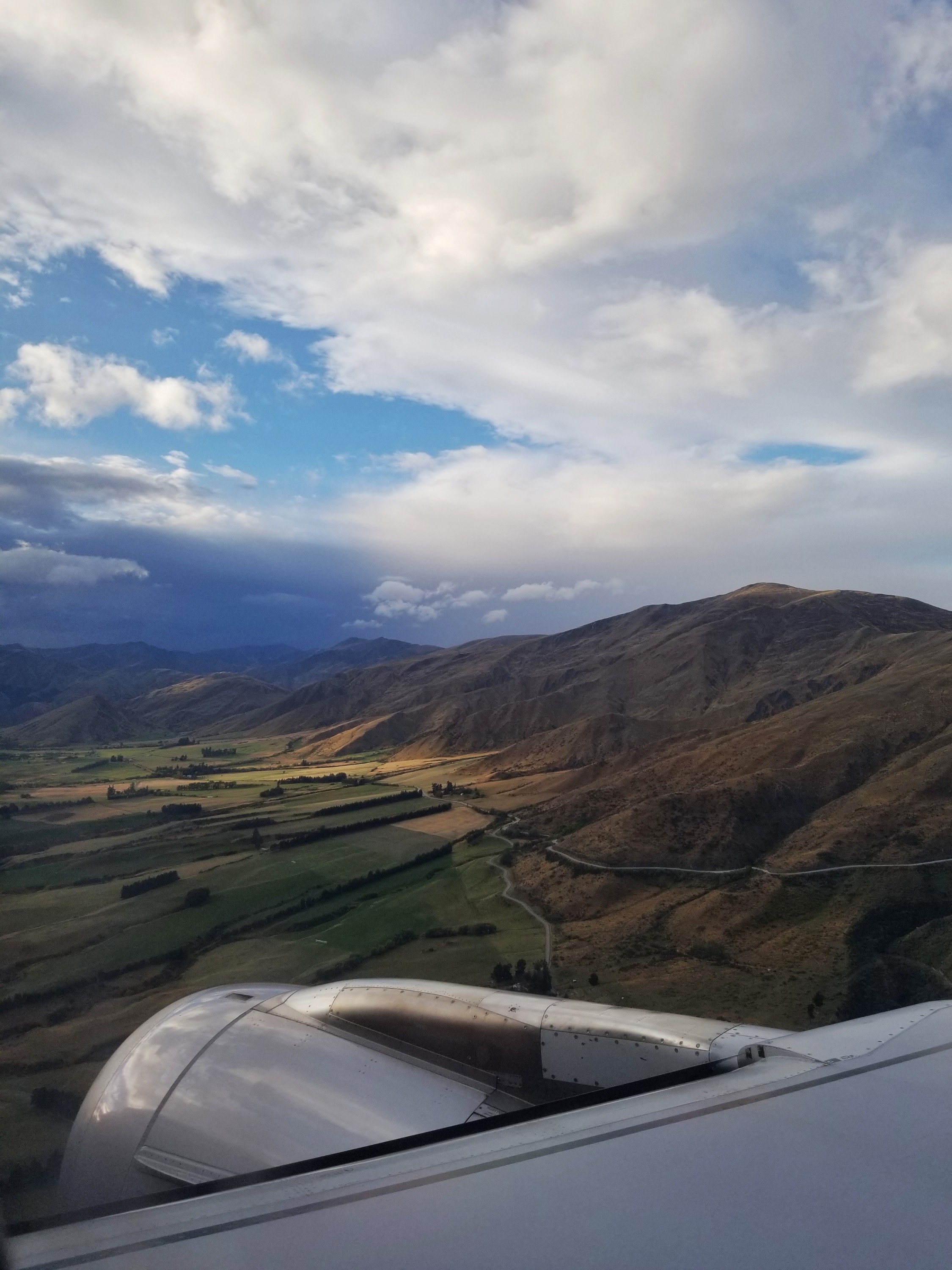New Zealand mountains from a plane window