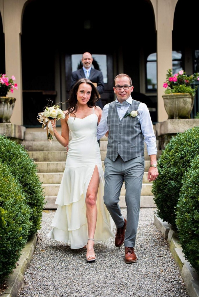 Bride and groom just married