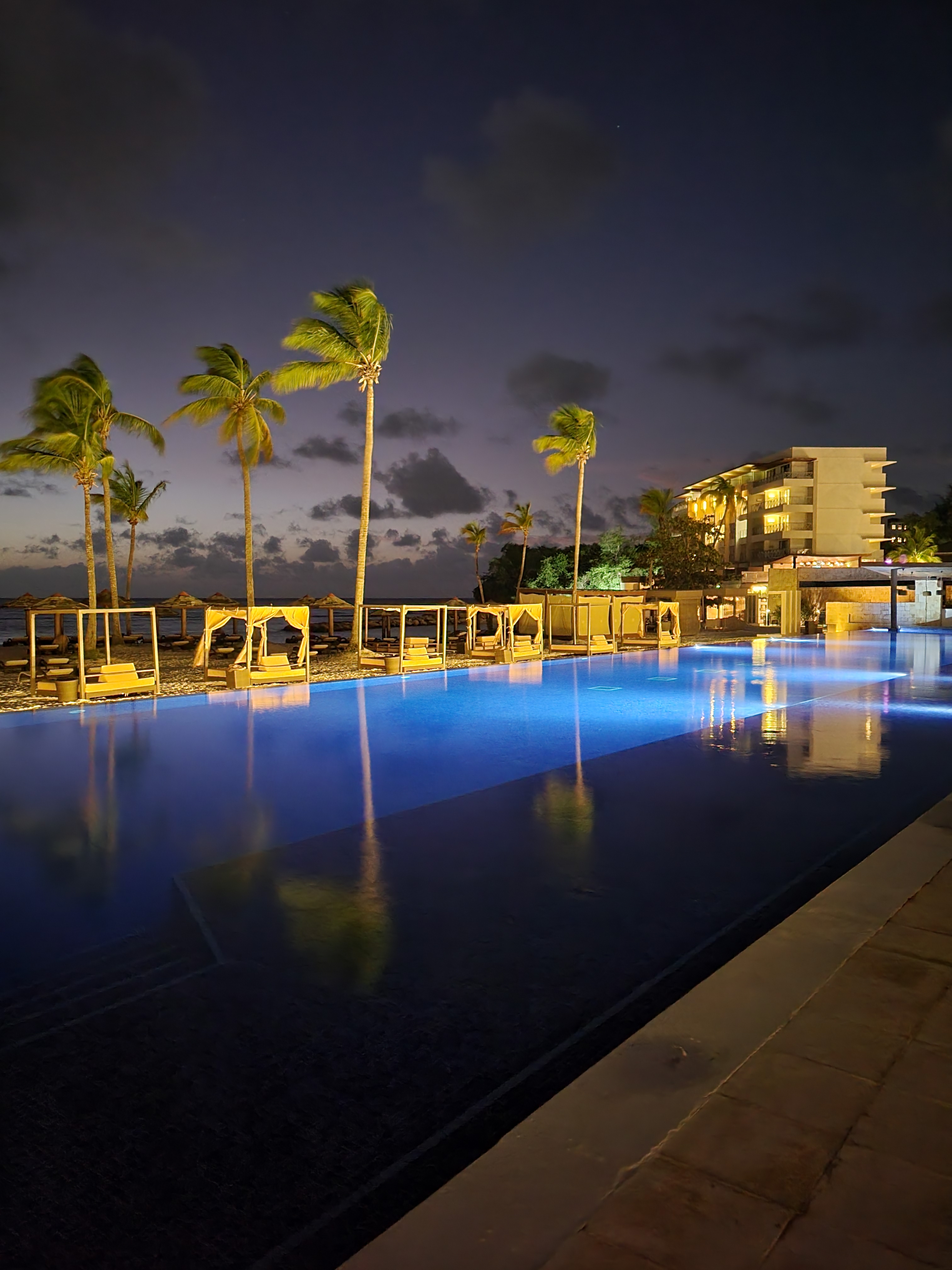 Hideaway at Royalton St. Lucia resort pool night