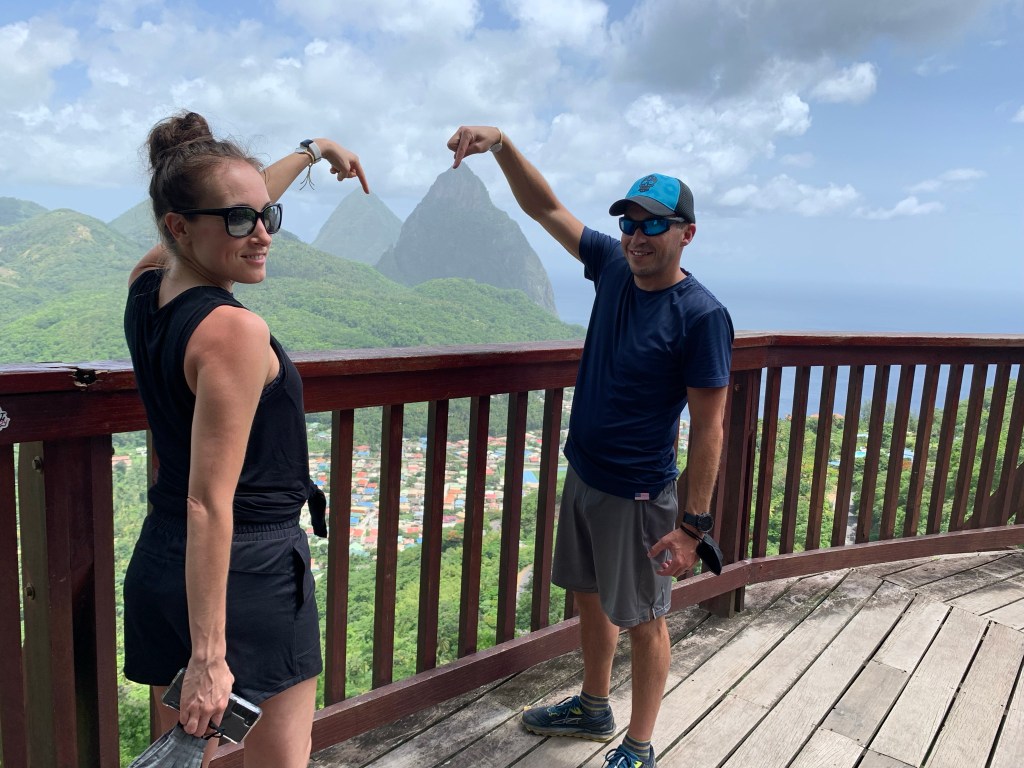 St Lucia Gros Piton Petit Piton Soufriere View