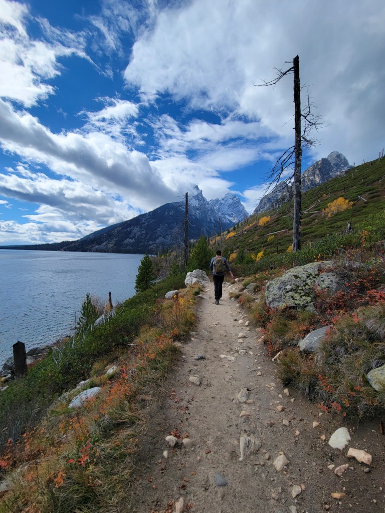 Jenny Lake Trail Grand Teton National Park male hiker