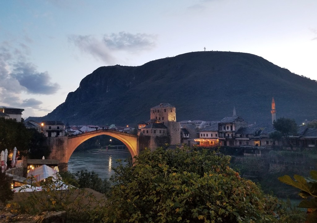 Stari MostcBridge at night in Mostar Bosnia and Herzegovina 