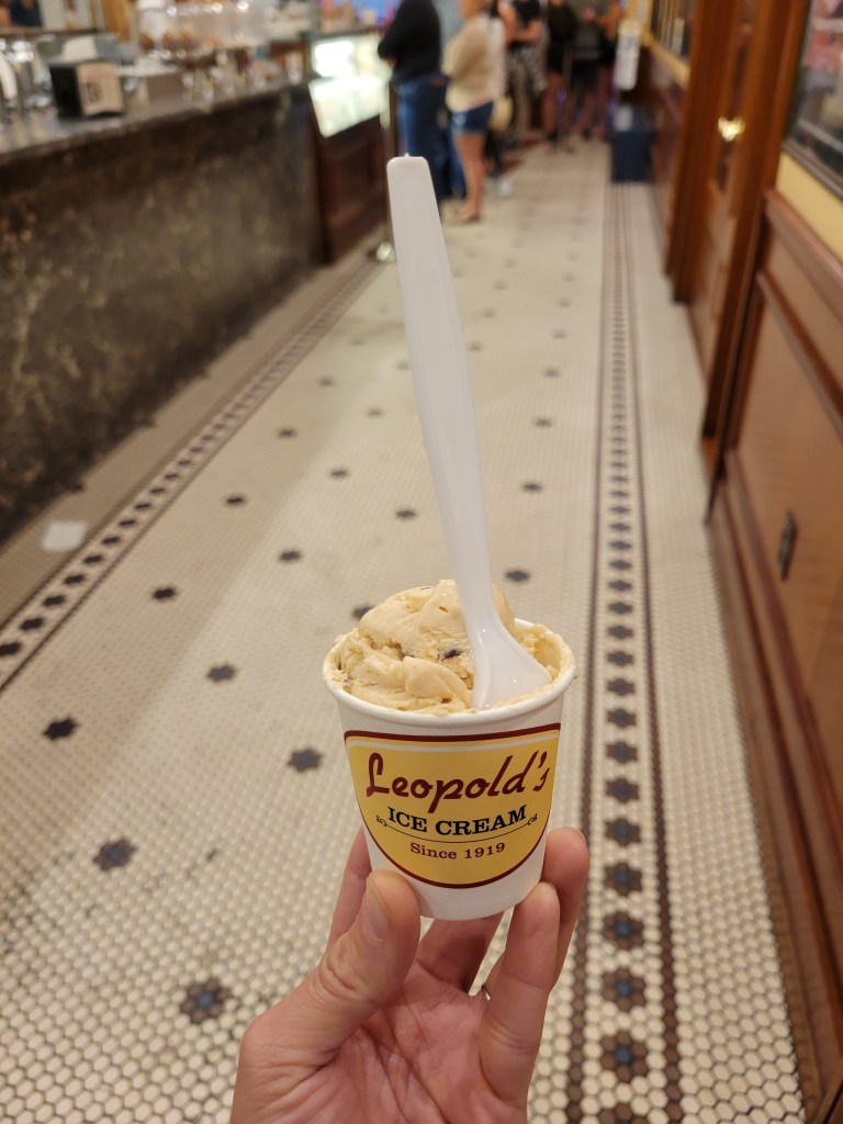 Cup of ice cream from Leopold's in Savannah GA 
