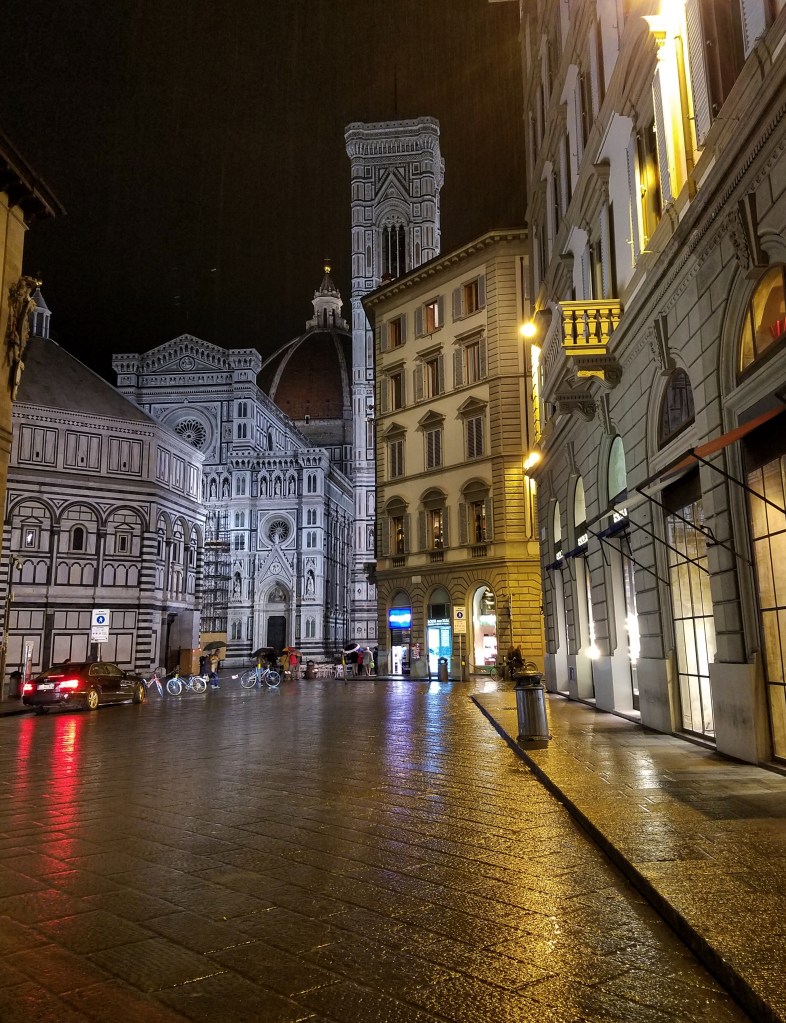 Duomo at night in Florence Italy