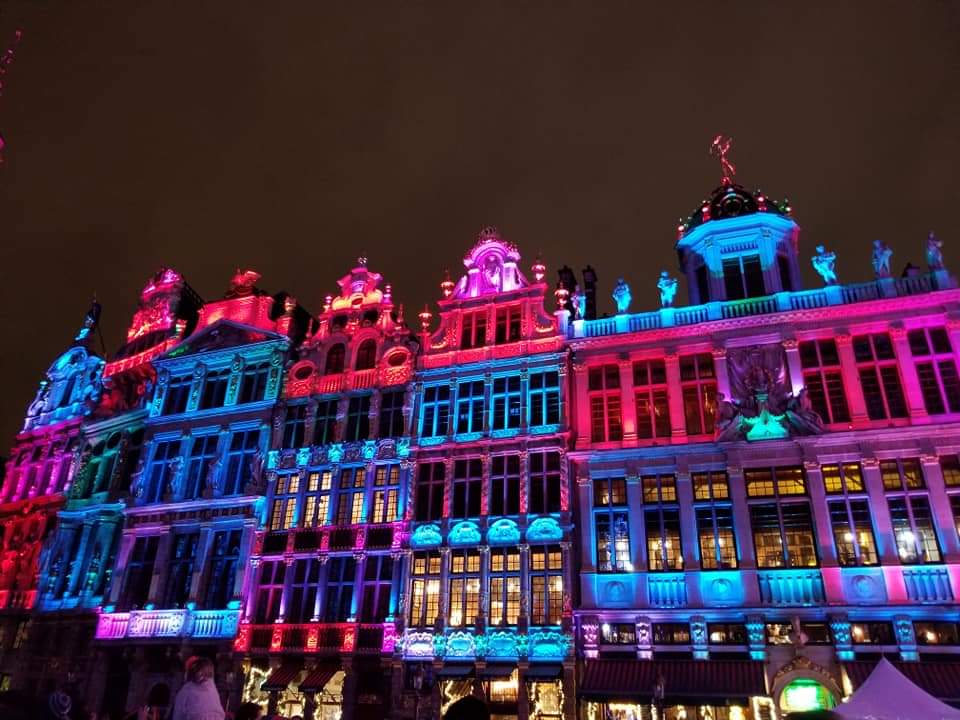 Christmas light show Brussels Belgium 