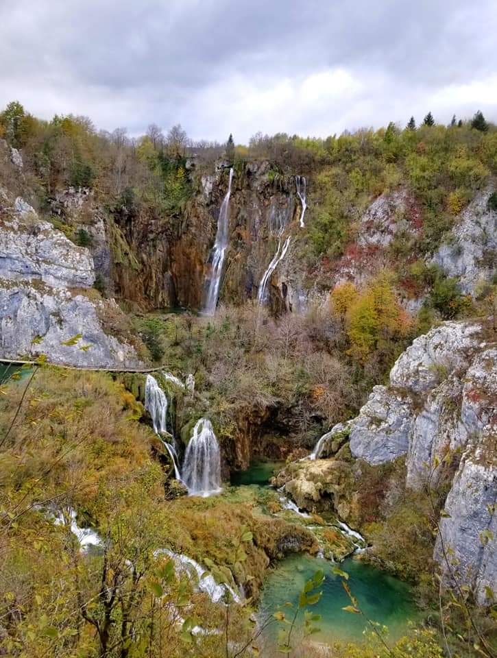 Waterfalls at Plitvice Lakes National Park in Croatia