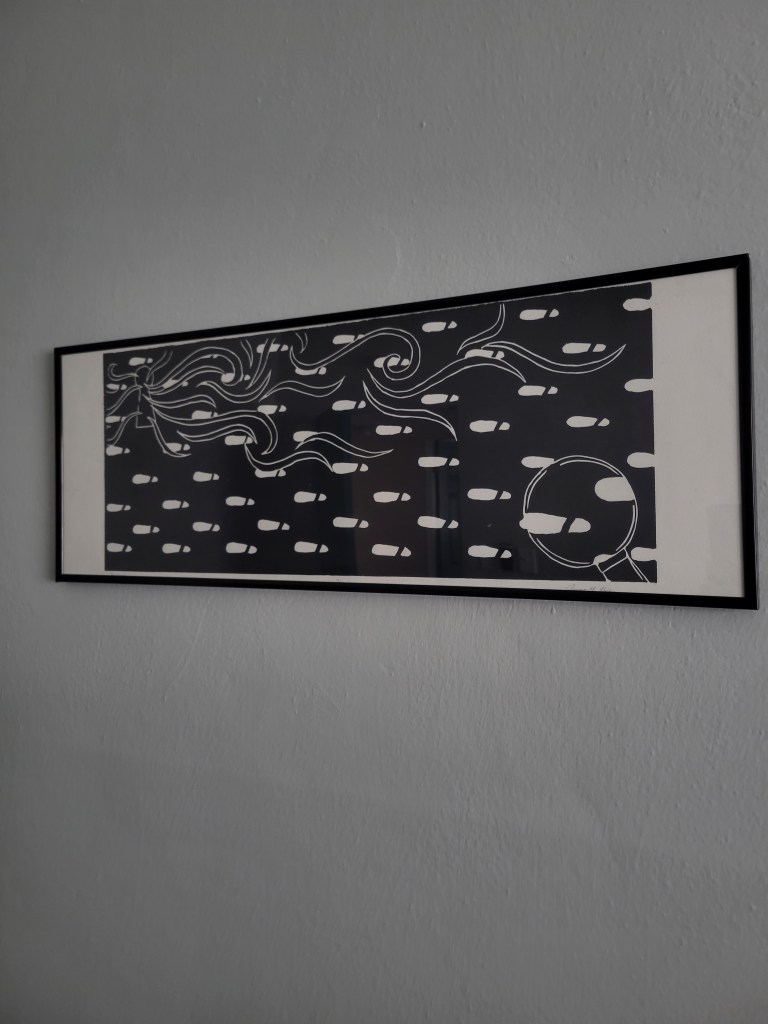 Black and white abstract art