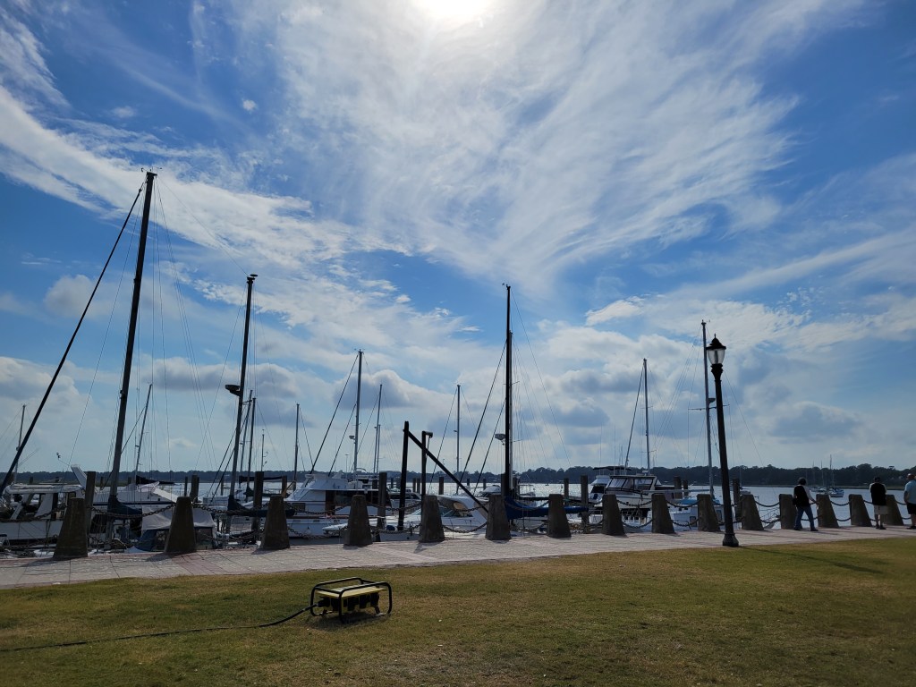 Beaufort, South Carolina marina with sailboats