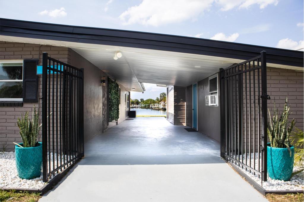 Mid Century Modern home on a canal