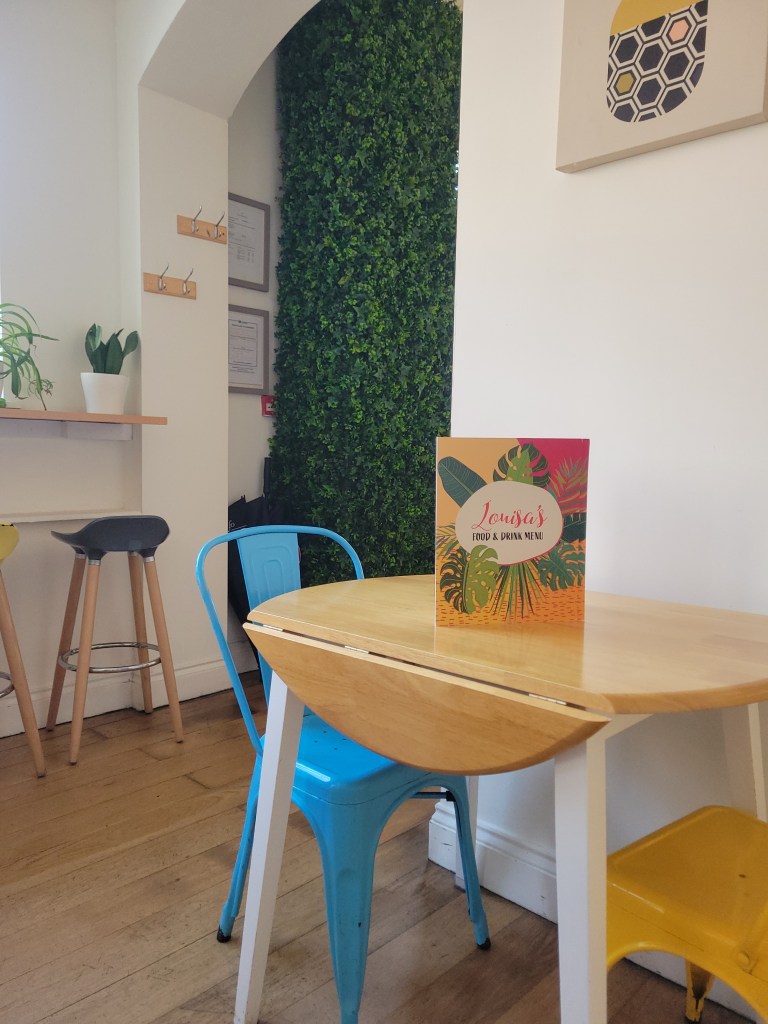 Interior of a colorful cafe