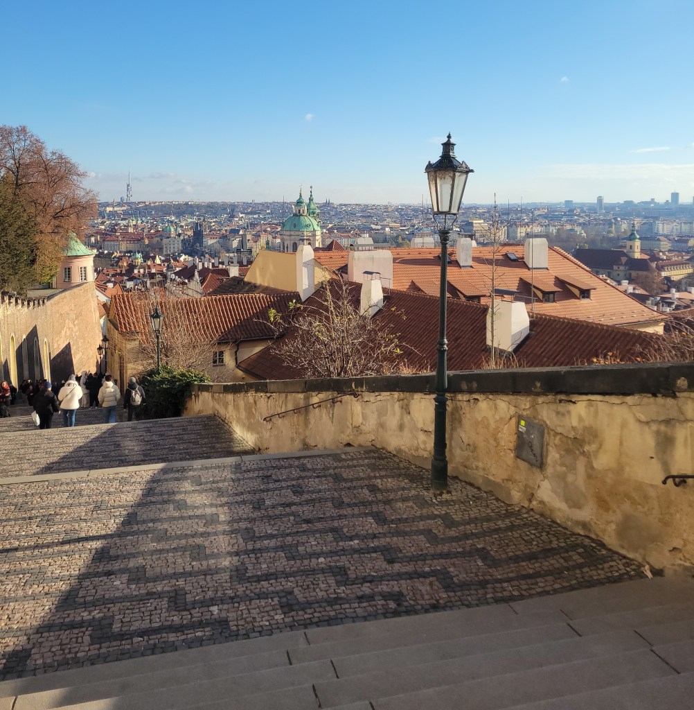 View of Prague from a high vantage point in the city