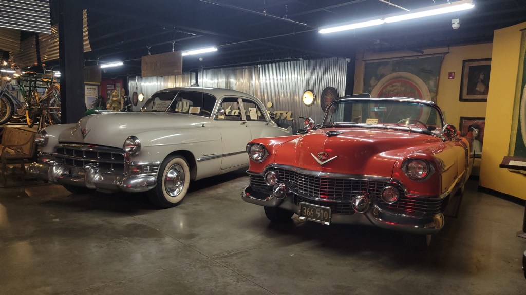 Classic cars in a museum