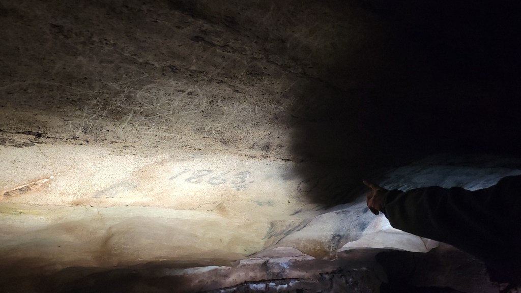"1863" graffiti in a cave drawn by Confederate soldiers 