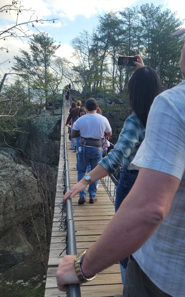 Swinging bridge at Rock City on Lookout Mountain, Georgia