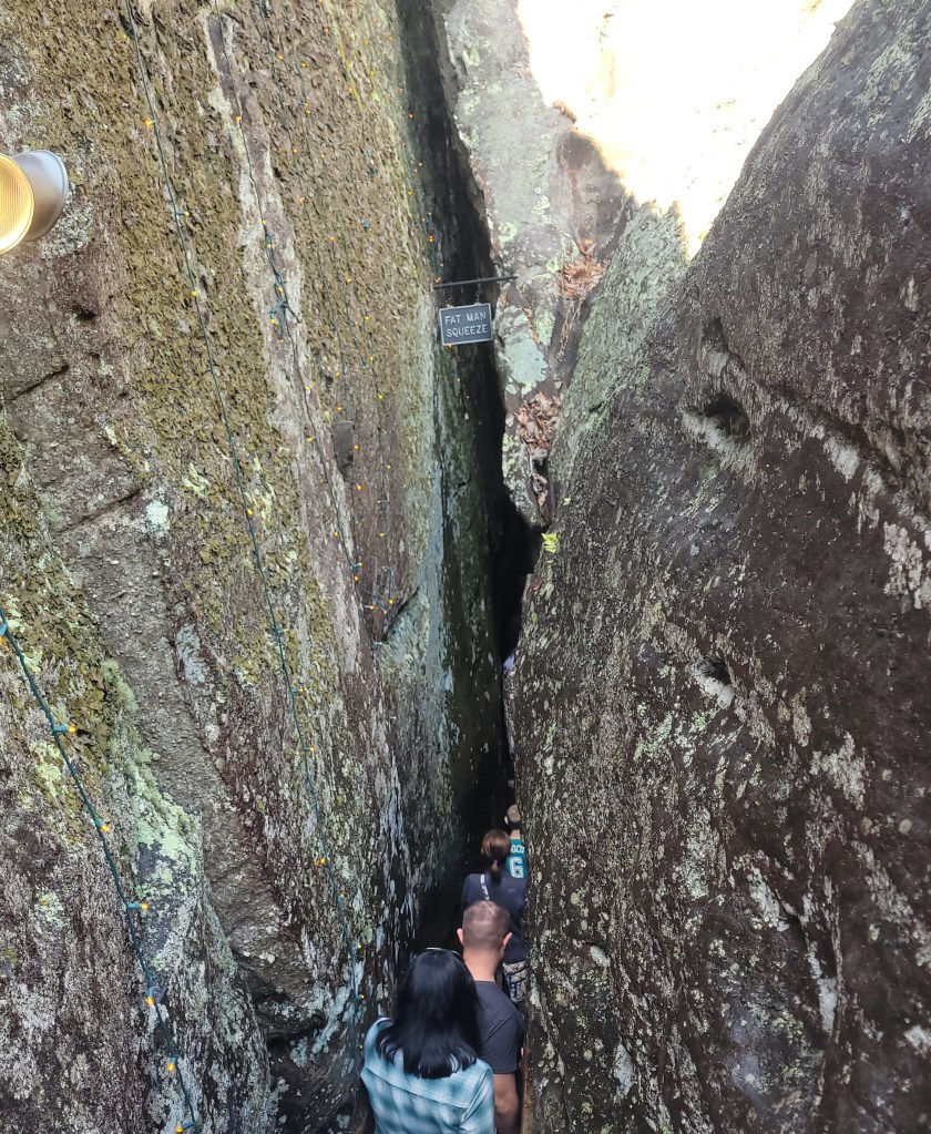 Narrow passageway between two rocks