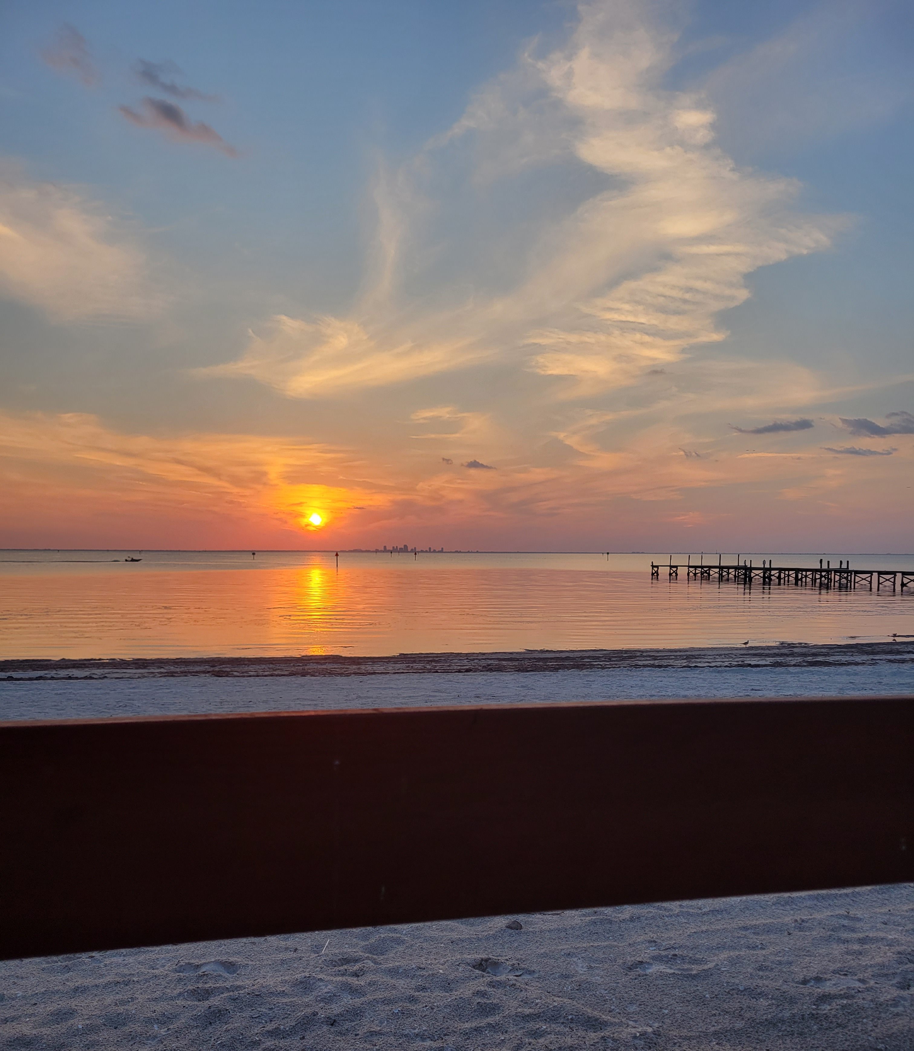 Bahia Beach pier at sunset