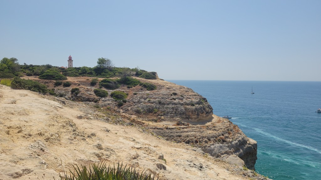 Lighthouse on cliffs in Portugal