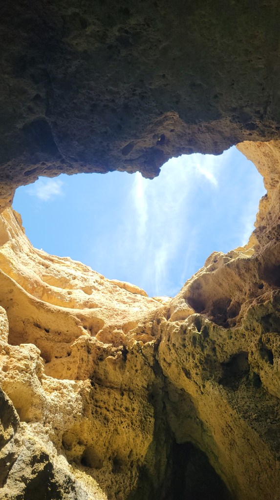 Heart-shaped hole in a cave in Portugal 