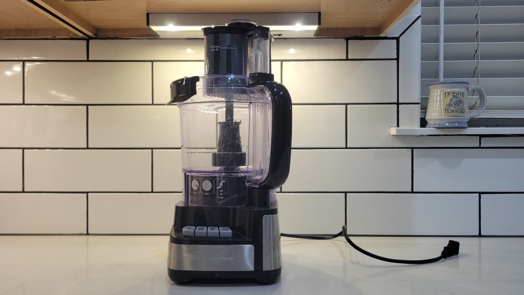 Food processor on a kitchen counter