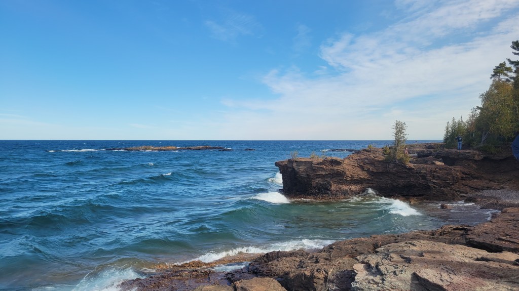 Black Rocks on the coast of Lake Superior in Michigan 
